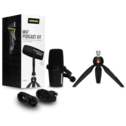 Shure MV7 Podcast kit Микрофон для подкастов + стойка