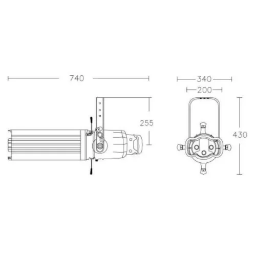 XLine Light D PROFILE LIGHT 15°/30° ZOOM Прожектор профильный. Угол раскр. луча 15°/30°, 750Вт