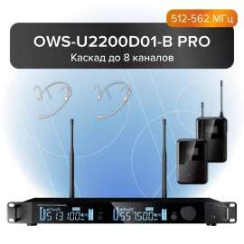 Октава OWS-U2200D01-B PRO Радиосистема с 2-мя поясными передатчиками и 2-мя головными микрофонами
